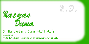 matyas duma business card